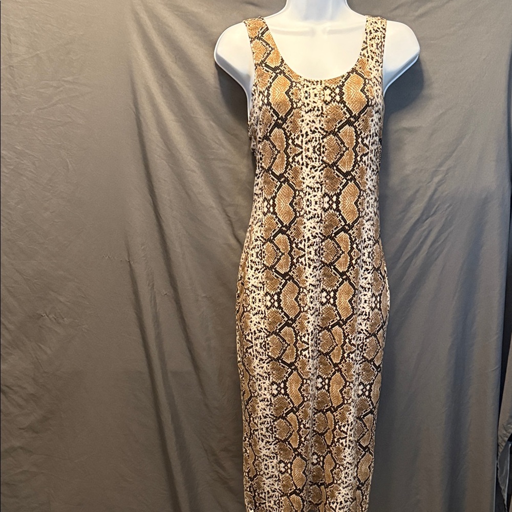 Sleeveless Snake Print Dress